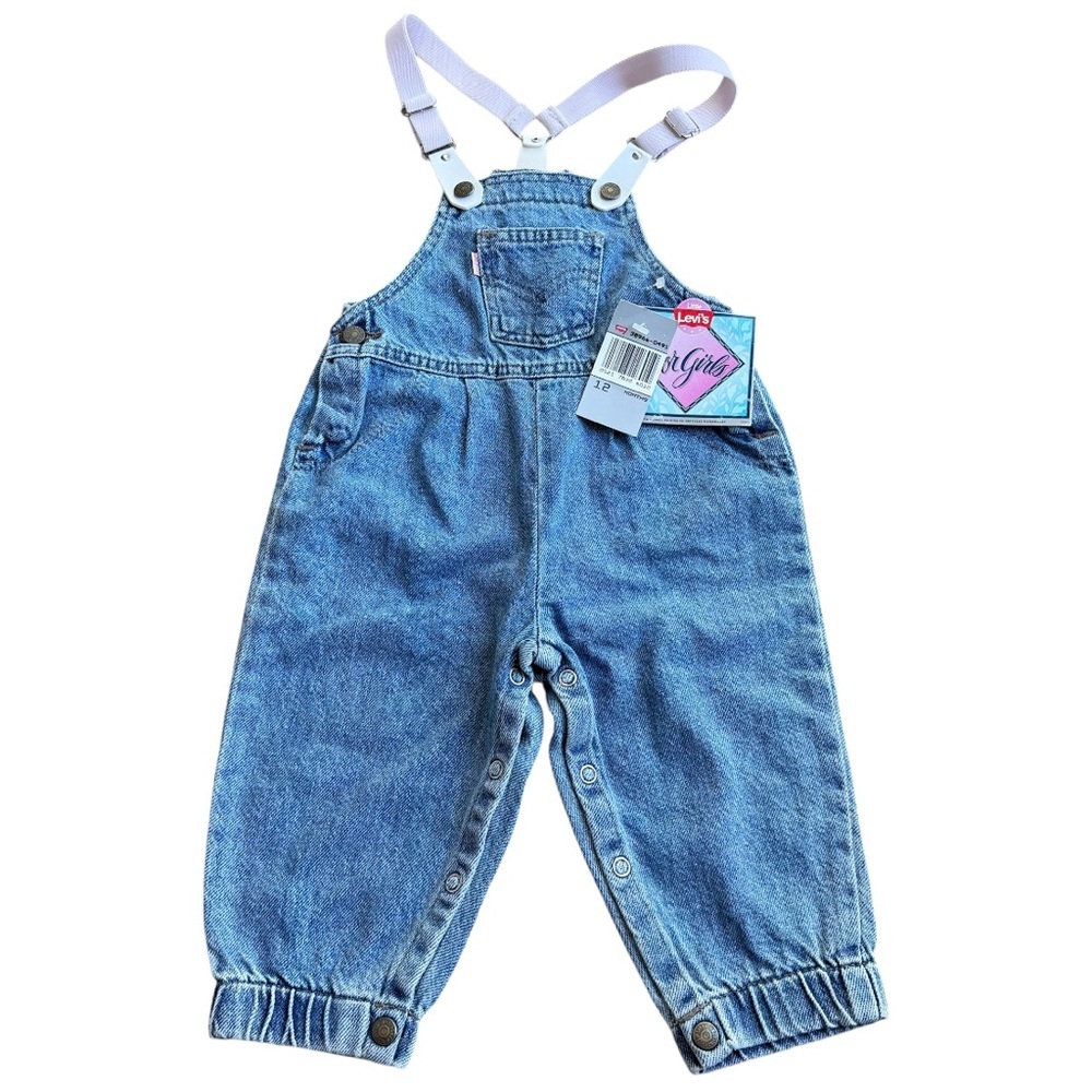 Levi’s vintage NWT 12 month bubble romper denim overalls New 90s girls baby